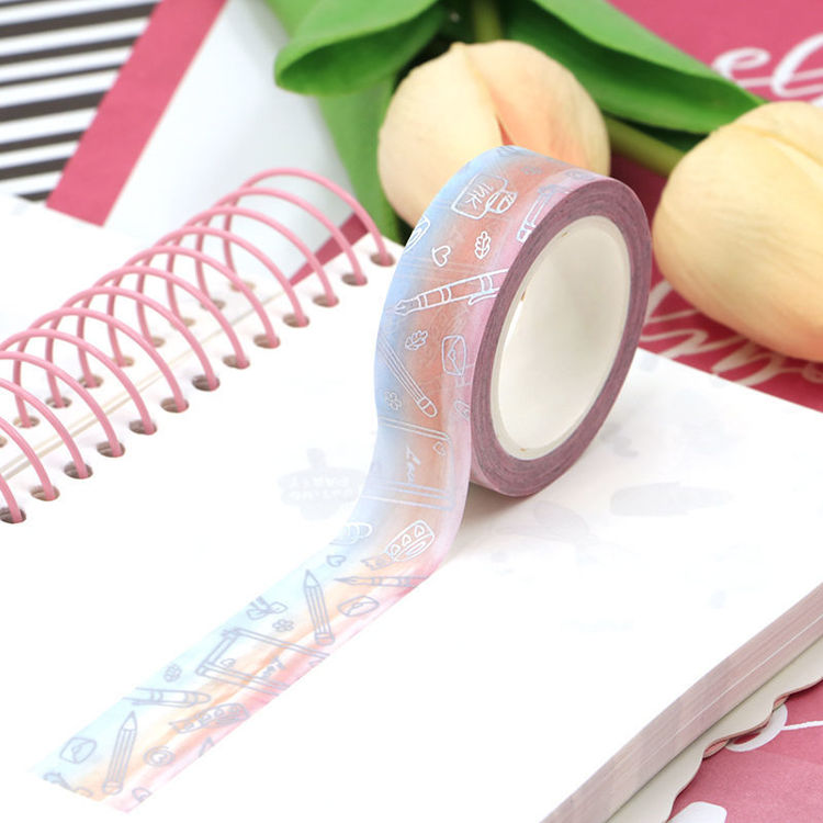 15mm x 10m CMYK Foil Stationery Pattern Washi Tape