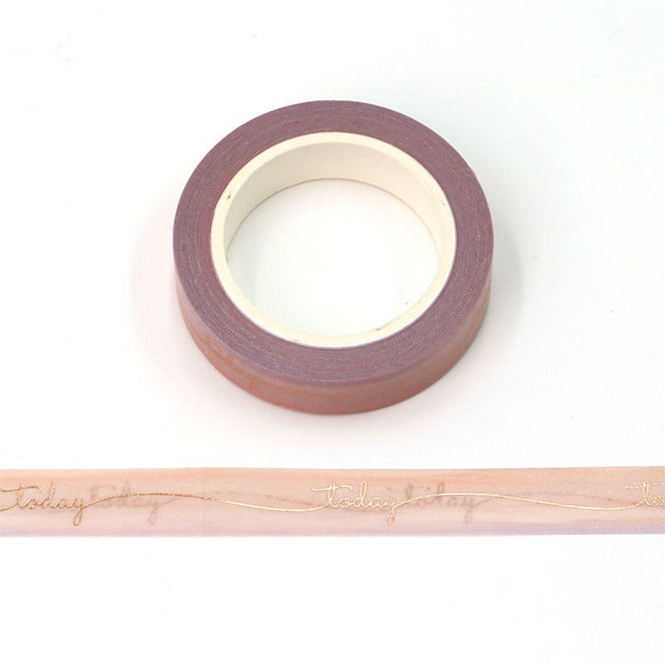 10mm x 10m CMYK Bronzing Foil Pink Today Washi Tape