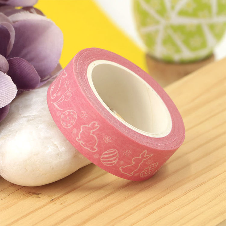 15mm x 10m CMYK Pink Easter Pattern Washi Tape