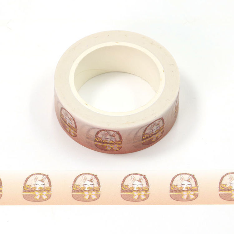 15mm x 10m CMYK Gold Foil Rabbit And Easter Egg Washi Tape