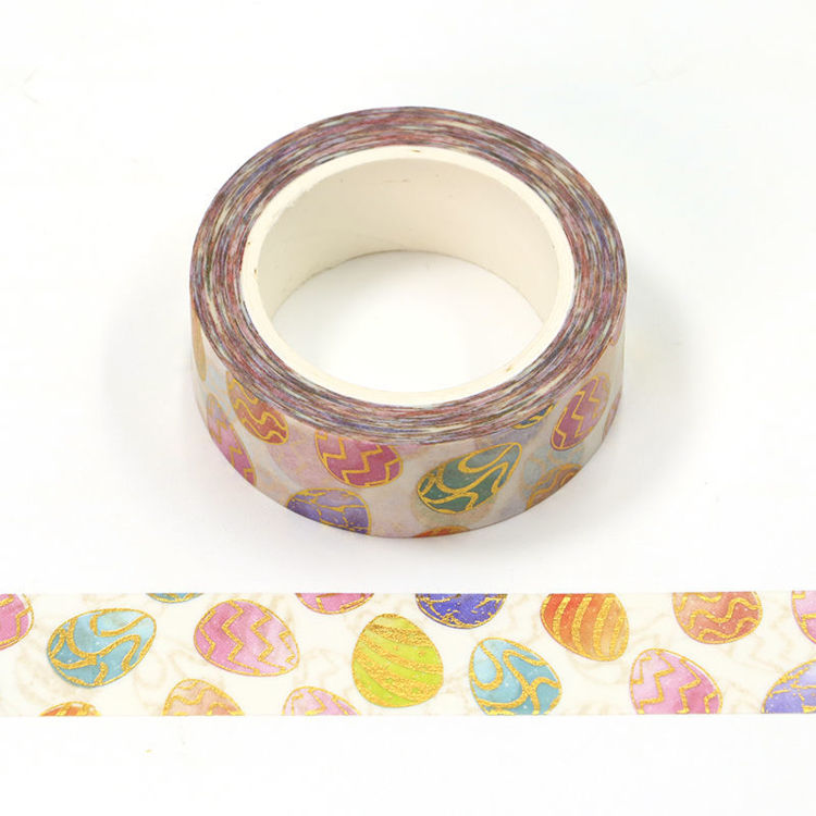 15mm x 10m CMYK Gold Foil Easter Eggs Washi Tape