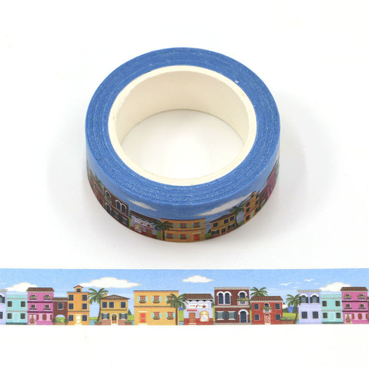 15mm x 10m CMYK Colorful House Washi Tape