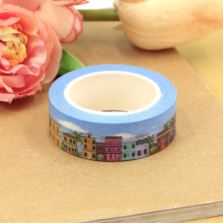 15mm x 10m CMYK Colorful House Washi Tape