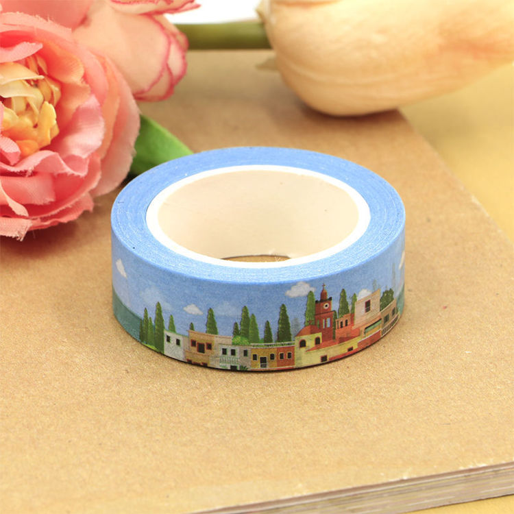 15mm x 10m CMYK Seaside Town Washi Tape