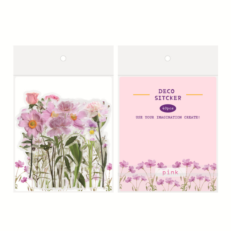 PET Handbook Sticker Pink Flower