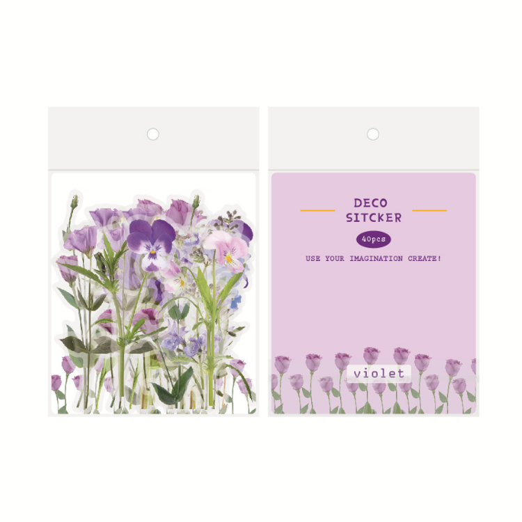 PET Handbook Sticker Violet Flower