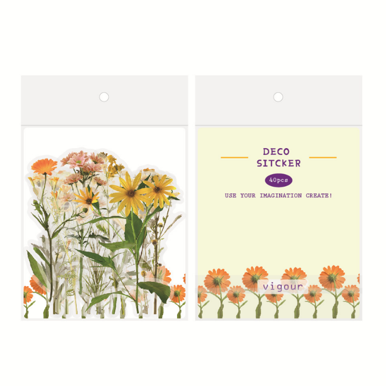 PET Handbook Sticker Vigour Flower