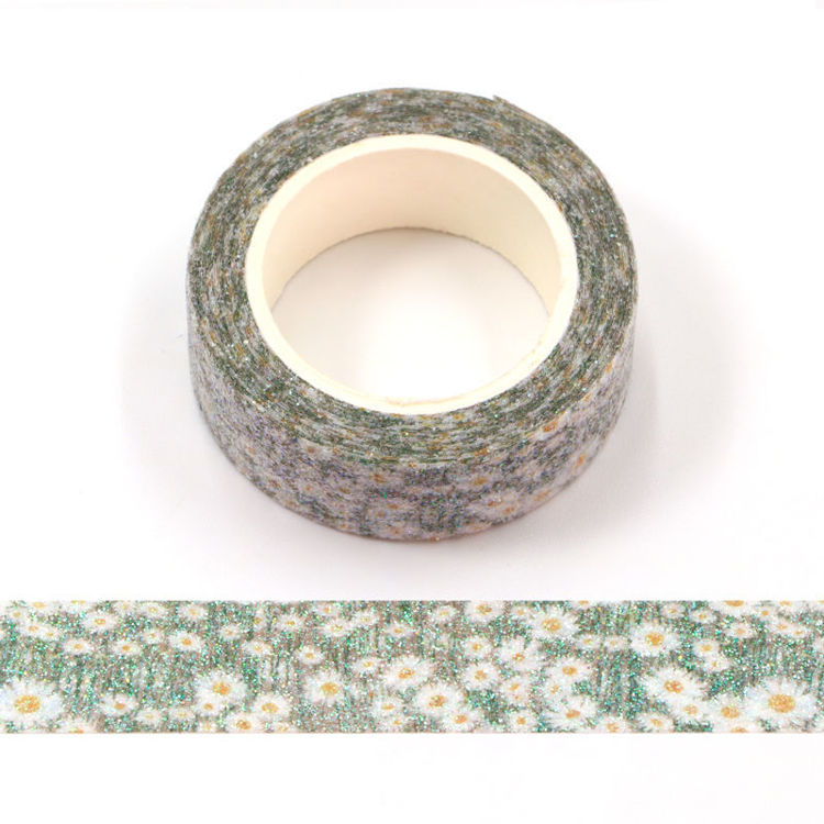 15mm x 3m CMYK Sparkle Daisy Washi Tape