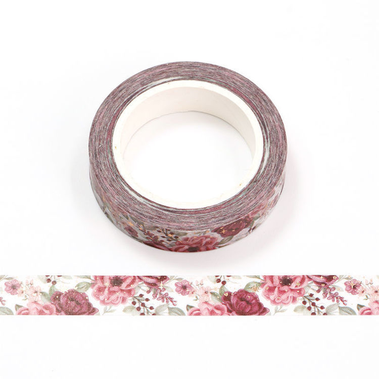 10mm x 10m CMYK Gold Foil Flower and Star Washi Tape