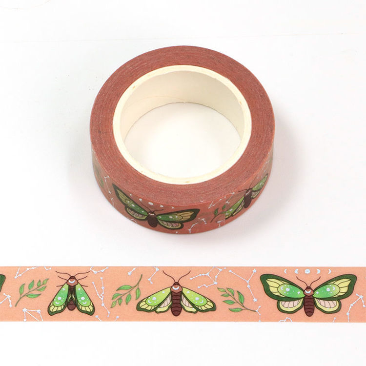 15mm x 10m CMYK Foil Moth Washi Tape