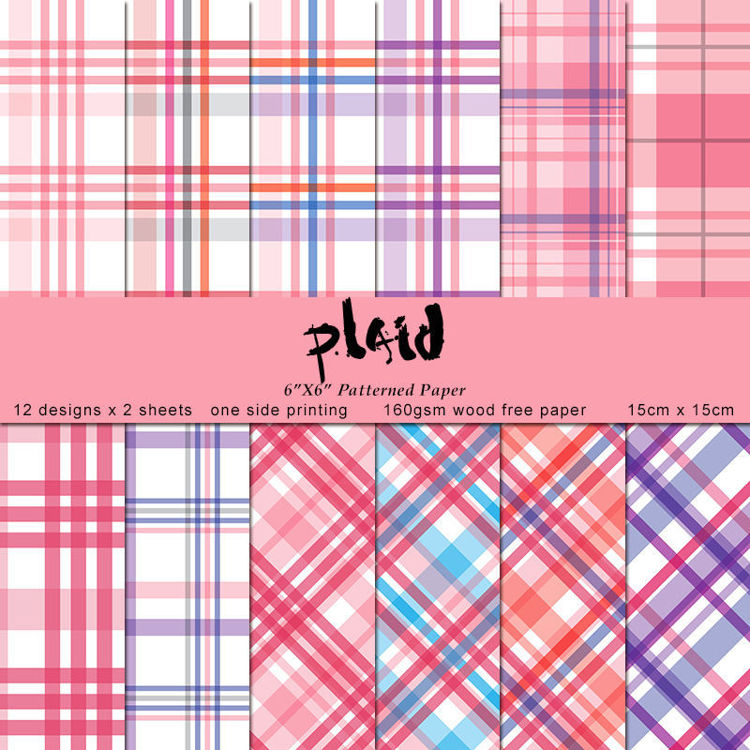 6" Scrapbook Paper  Plaid