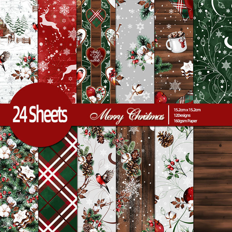 6" Scrapbook Paper  Merry Christmas 01