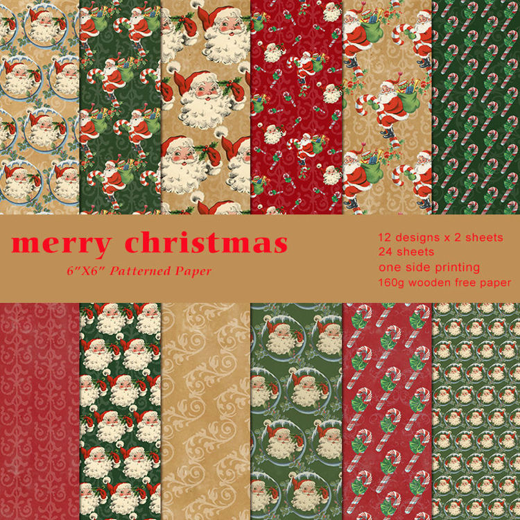 6" Scrapbook Paper  Merry Christmas 02