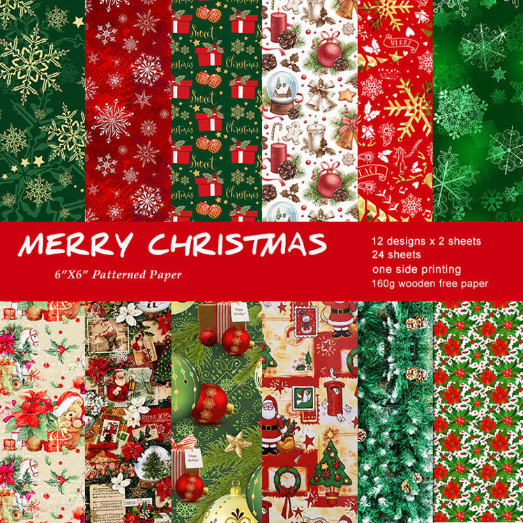 6" Scrapbook Paper  Merry Christmas 03