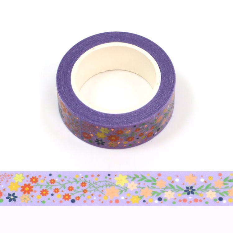 15mm x 10m CMYK Foil Flower And Star Washi Tape