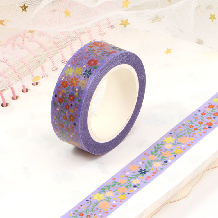 15mm x 10m CMYK Foil Flower And Star Washi Tape