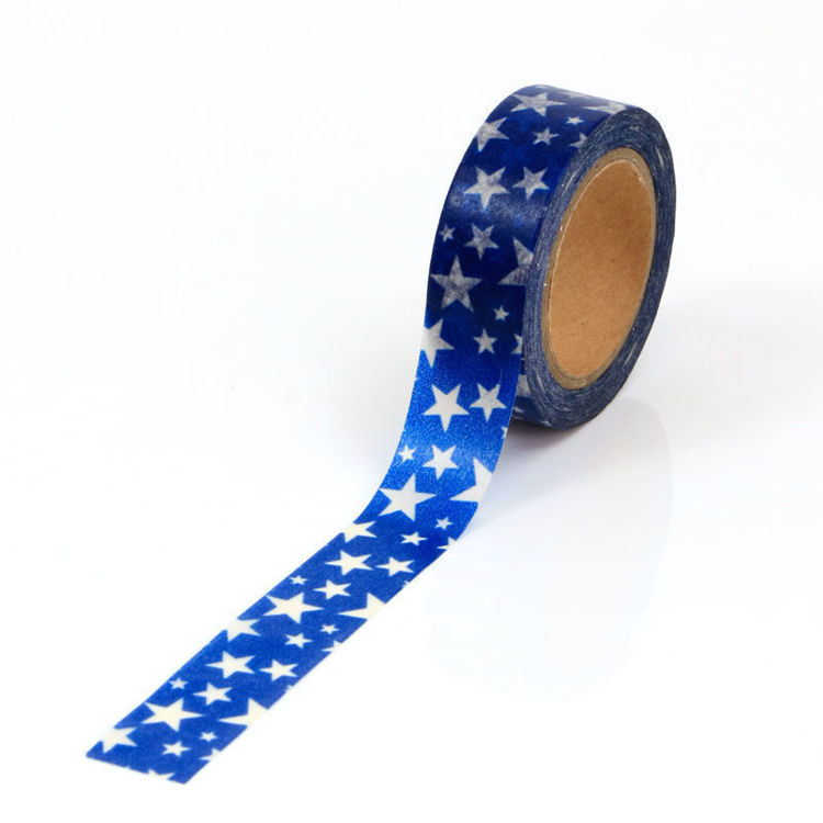 Blue background star printing washi tape