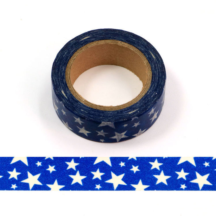 Blue background star printing washi tape