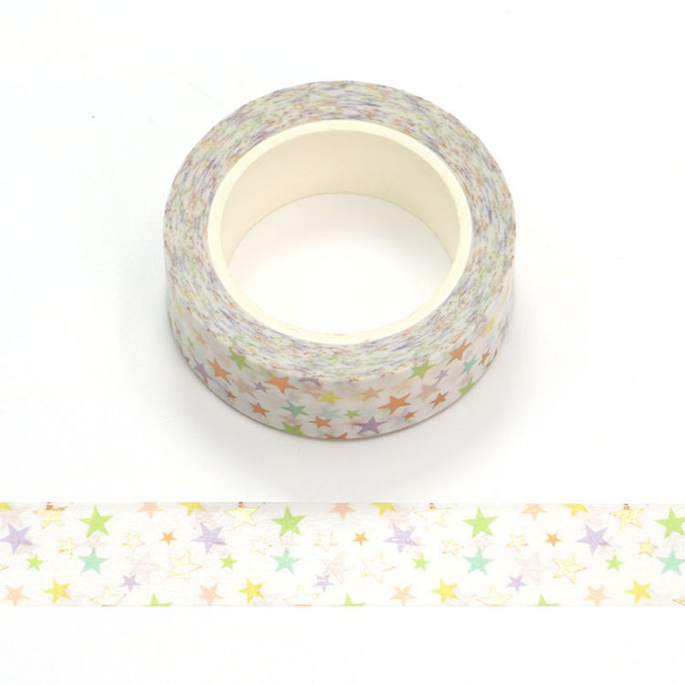 15mm x 10m CMYK Foil Starry Washi Tape