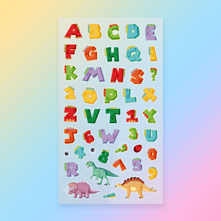 PET Paper Mix Sticker  Alphabet