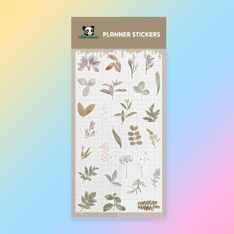 PET Paper Mix Sticker Autumn Leaves