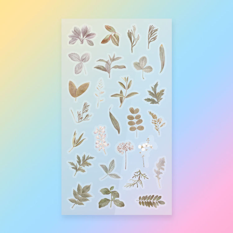 PET Paper Mix Sticker Autumn Leaves