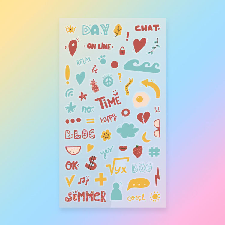 PET Paper Mix Sticker Summer Time