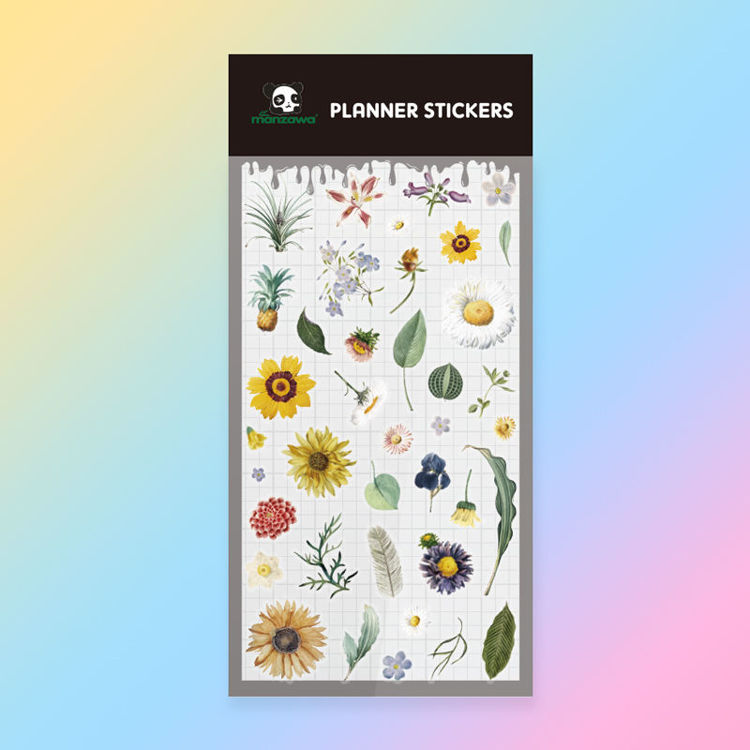 PET Paper Mix Sticker Flowers