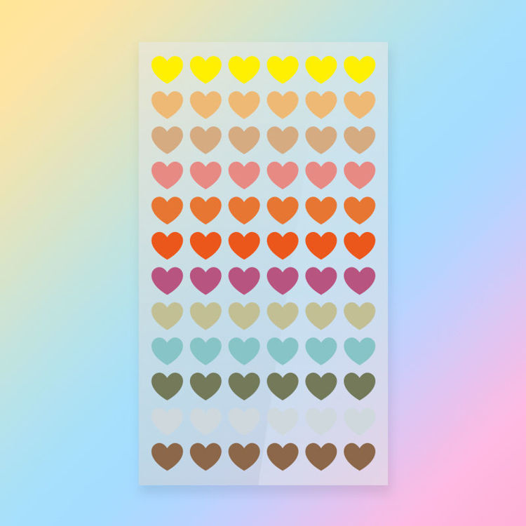 PET Paper Mix Sticker Hearts