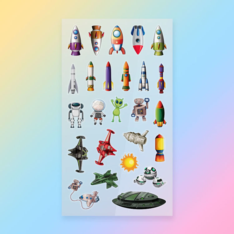 PET Paper Mix Sticker Aircrafts