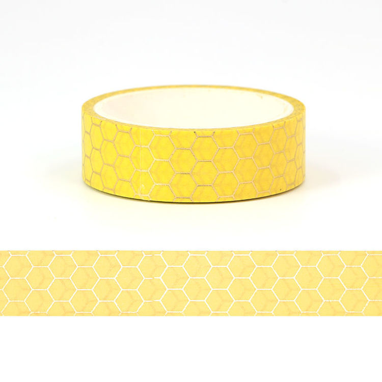 15mm x 5m CMYK Foil Honeycomb Pattern Washi Tape