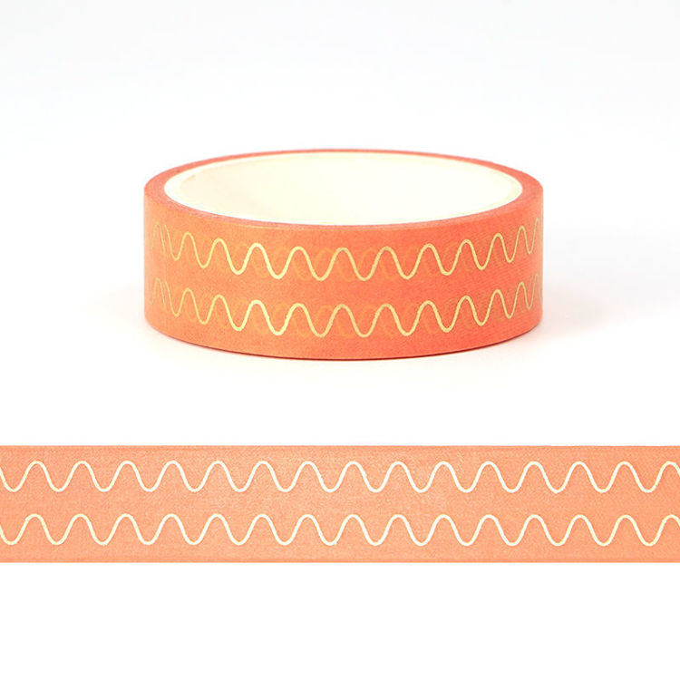 15mm x 5m CMYK Foil Wavy Grain Washi Tape