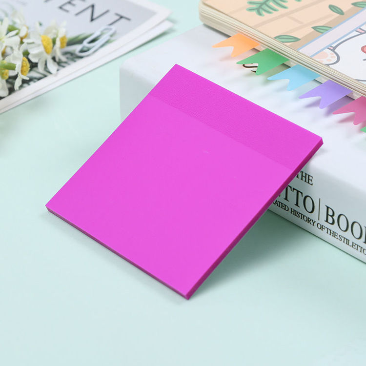 3" Transparent Sticky Note Fluorescent Purple