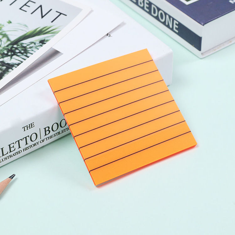 3" Lined Transparent Sticky Note Orange