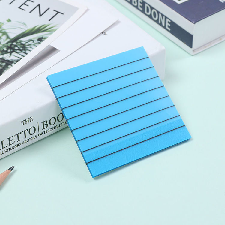 3" Lined Transparent Sticky Note Blue