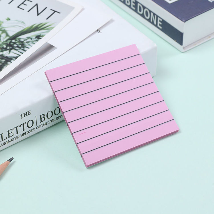 3" Lined Transparent Sticky Note Light Pink