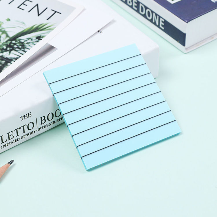 3" Lined Transparent Sticky Note Light Blue