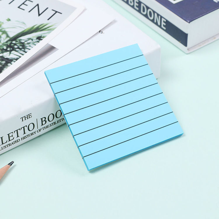 3" Lined Transparent Sticky Note Sky Blue