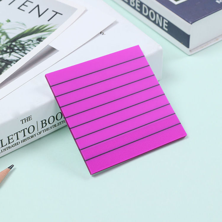 3" Lined Transparent Sticky Note Purple