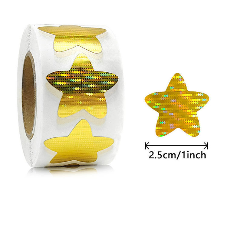 Golden Laser Star Sticker 1