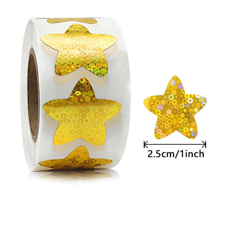 Golden Laser Star Sticker 3