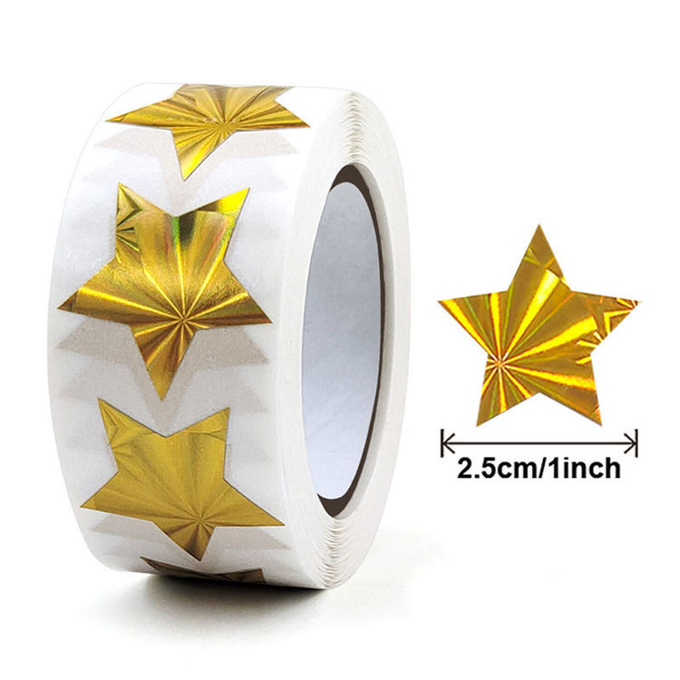 Golden Laser Star Sticker 6