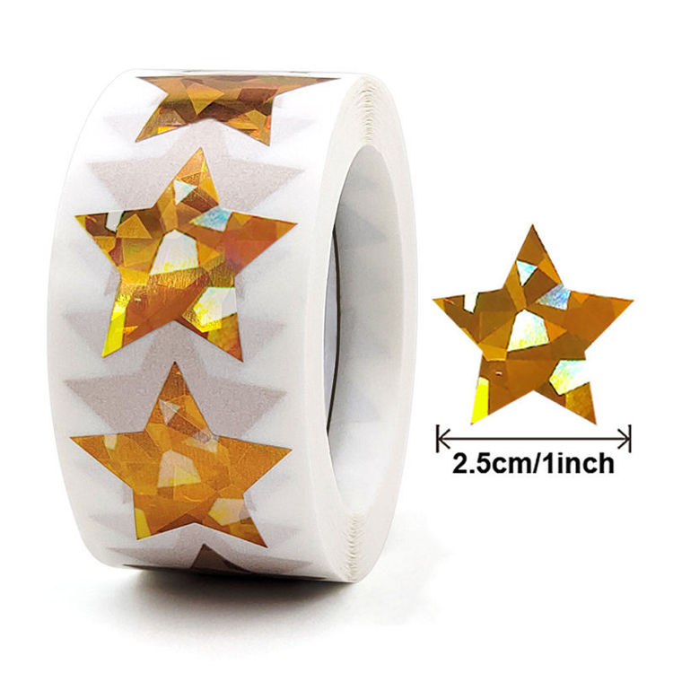 Golden Laser Star Sticker 7