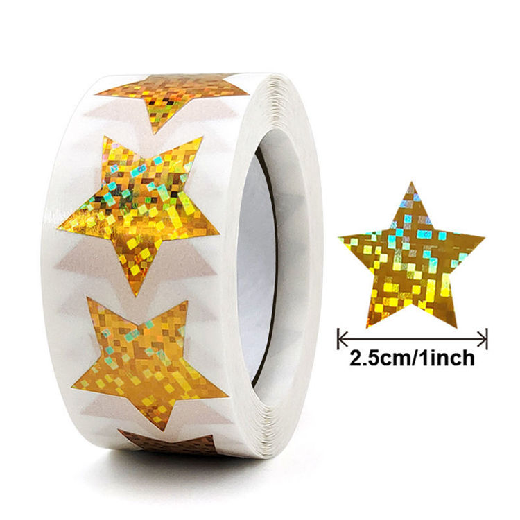 Golden Laser Star Sticker 9