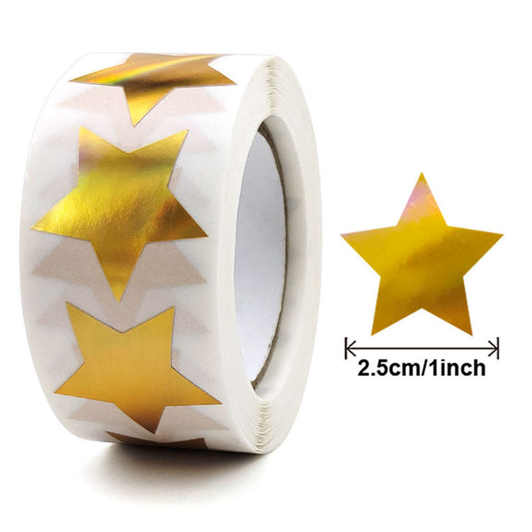 Golden Laser Star Sticker 11