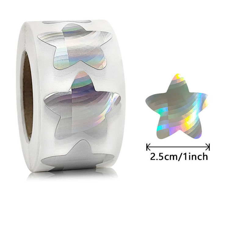 Silver Laser Star Sticker 3