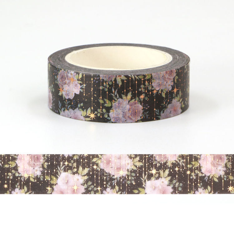 15mm x 10m CMYK Foil Flower and Tassels Washi Tape