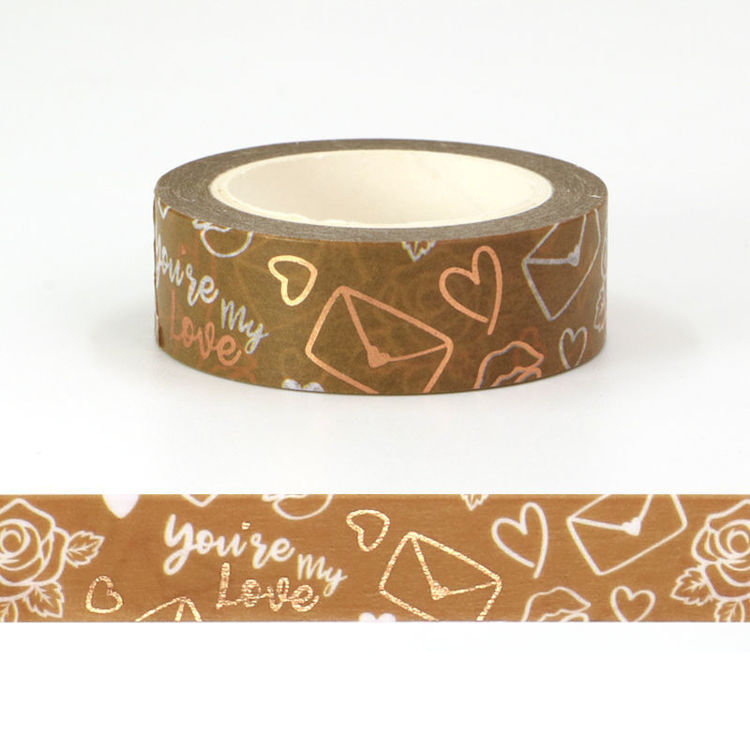 15mm x 10m CMYK Foil Valentines Letter Washi Tape