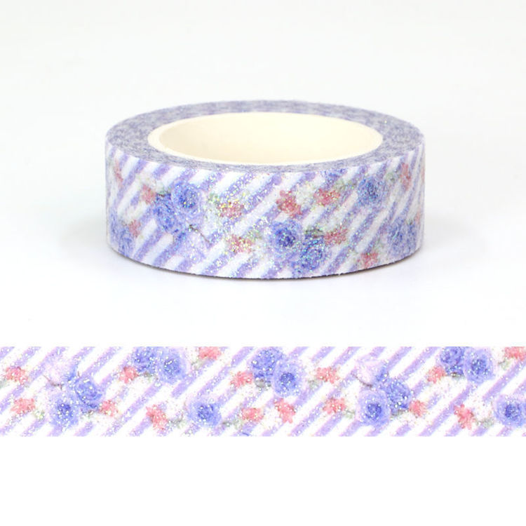 15mm x 3m CMYK Sparkle Purple Rose Washi Tape