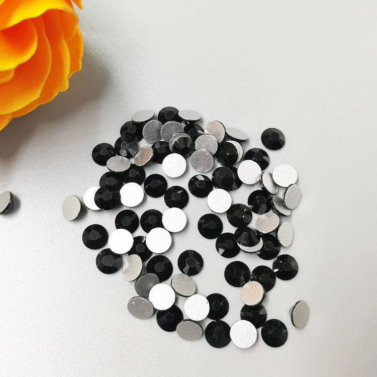 2mm Flat Back Crystal Rhinestone Black